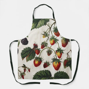 Rosa Erdbeer-Schürze - Retro-Fruchtprint Küche Schürze