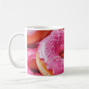 Rosa Erdbeere Donuts Kaffeetasse