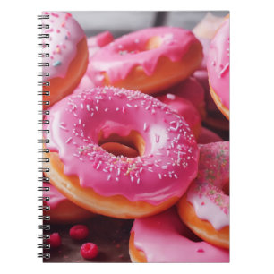 Rosa Erdbeere Donuts Notizblock