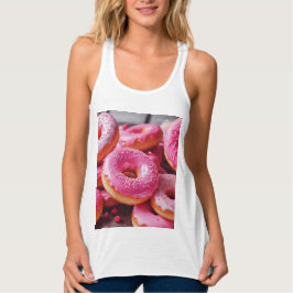 Rosa Erdbeere Donuts Tank Top