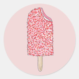 Rosa Erdbeere Eclair Ice Cream Popsikel Stickers