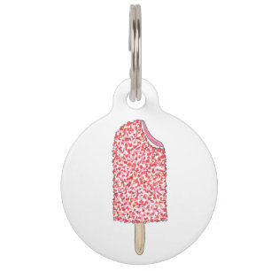 Rosa Erdbeere Eis Creme Popsim Dog Pet Tag Haustiermarke