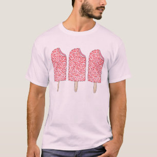 Rosa Erdbeere Eiscreme Pop Popsim T-Shirt