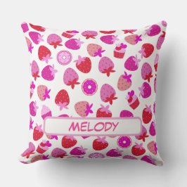 Rosa Erdbeere Feld Sommer Naturfrucht tropische Kissen