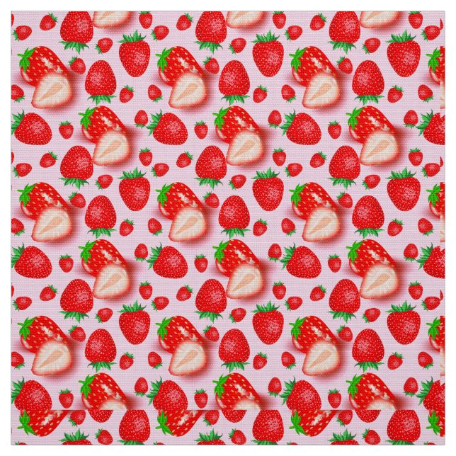 Rosa Erdbeere Früchte als angenommen Stoff (Muster)