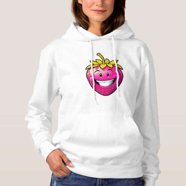 Rosa Erdbeere Hoodie (Vorderseite)