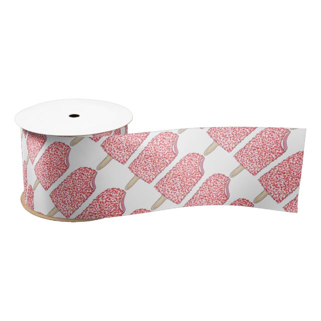 Rosa Erdbeere Ice Cream Eclair Popsicle Ribbon Satinband (Spule)