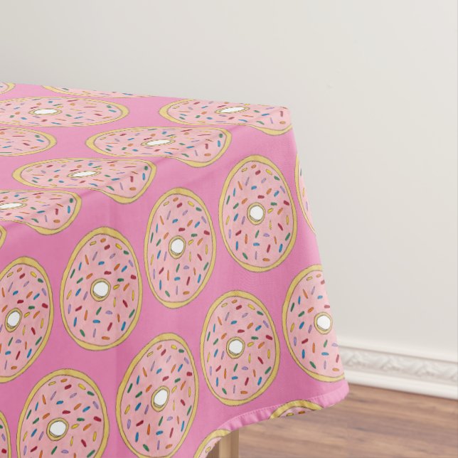 Rosa Erdbeere Mattiert Doughnut Donut Sprinkles Tischdecke (Beispiel)