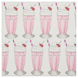 Rosa Erdbeere Milkshake Ice Cream Shoppake Stoff