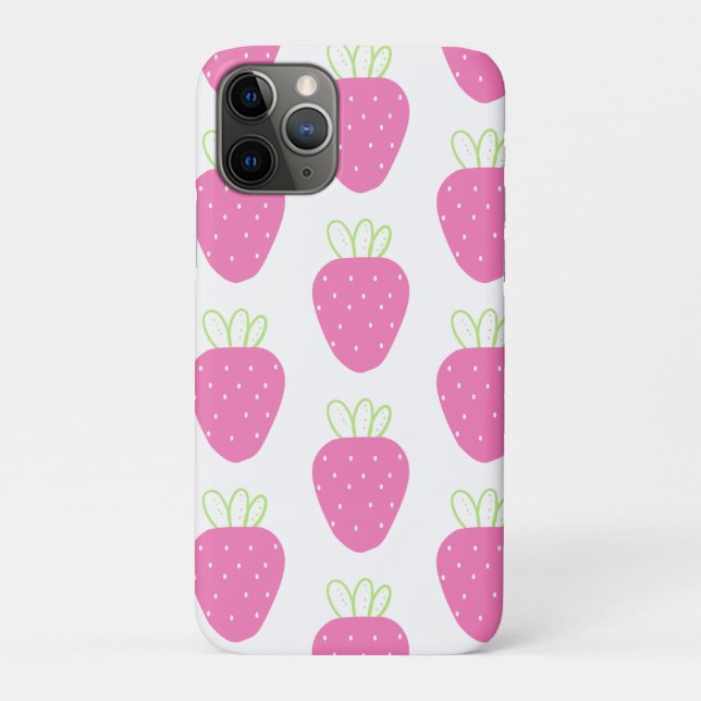 Rosa Erdbeere Minimalistisch Wasserfarben Frucht Case-Mate iPhone Hülle (Rückseite)
