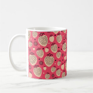 Rosa Erdbeere nahtloses Muster Kaffeetasse