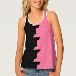 Rosa Erdbeere Schwarz Farbgestaltung Tanktop