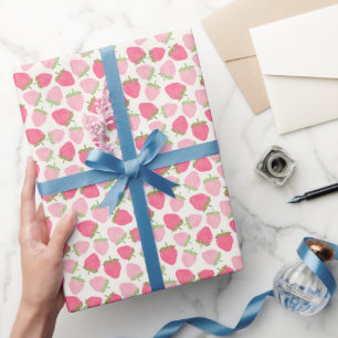 Rosa Erdbeere Süß und Fruchtig Geschenkpapier