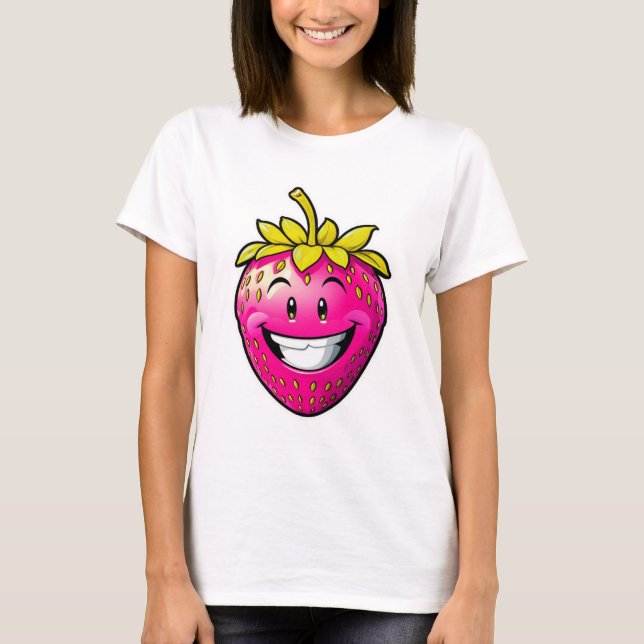 Rosa Erdbeere T-Shirt (Vorderseite)