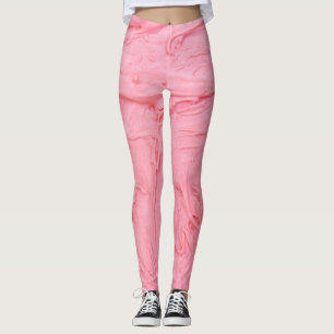 Rosa Erdbeereiscreme-Textur Leggings