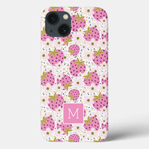 Rosa Erdbeeren Benutzerdefinierte Monogram-Telefon Case-Mate iPhone Hülle