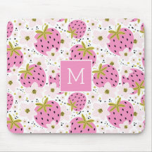Rosa Erdbeeren Custom Monogram