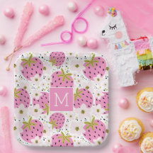 Rosa Erdbeeren Custom Monogram