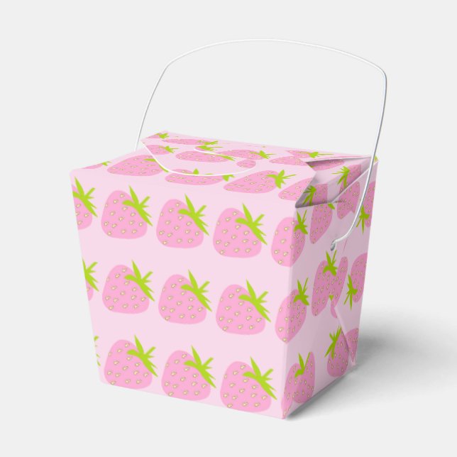 Rosa Erdbeeren Geschenkschachtel (Vorderseite)