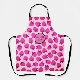 Rosa Erdbeerfeld Sommergebäck Naturfrüchte Schürze