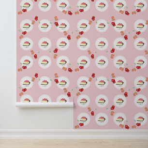 Rosa Erdbeerkuchen Tapete