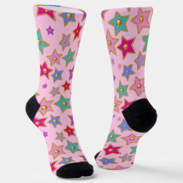 Rosa Erde, verzierte Goldperlen Socken
