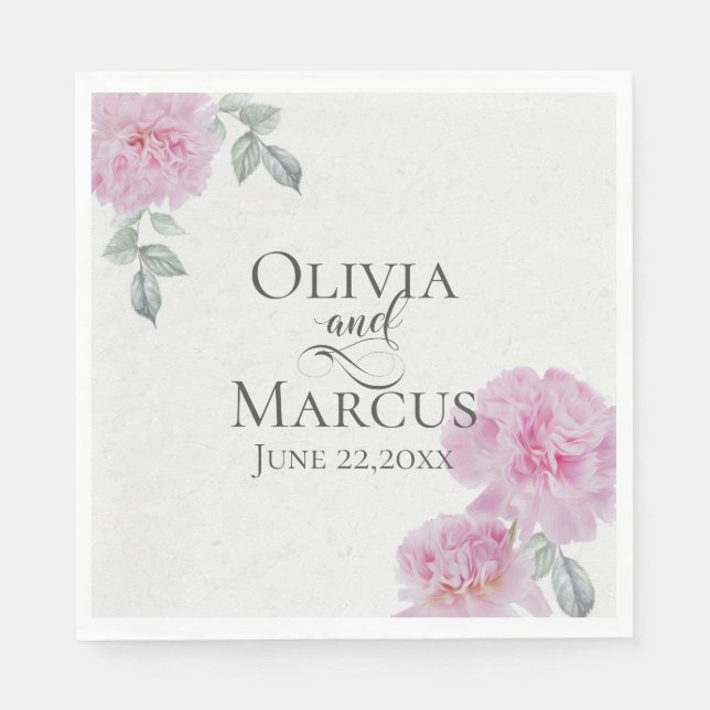 Rosa Erdnüsse auf Reißpapier Textur Serviette (Vorderseite)