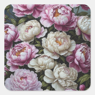 Rosa Erdnüsse Quadratischer Aufkleber