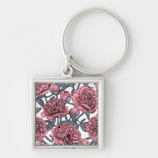 Rosa Erdnussgarten Schlüsselanhänger (Vorne)