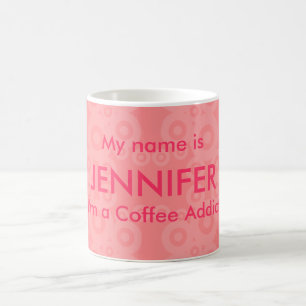 Rosa Ernte kreist Kaffee-Süchtigen ein Tasse