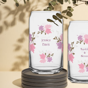 Rosa Erntedank Herbstlaub Persönliche Bezeichnung Dosenglas