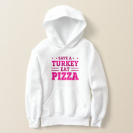 Rosa Erntedank rette Pizza aus Putenmilch Hoodie