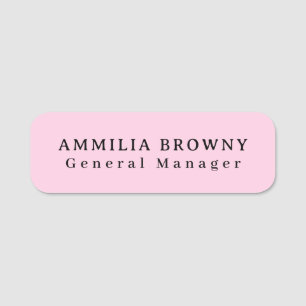 Rosa Erröten Elegante Chic Feminine Typografie Namensschild