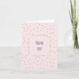 Rosa erröten GoldscheinConfetti danken Ihnen Dankeskarte