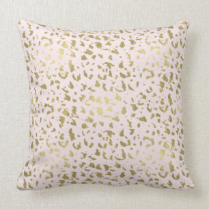 Rosa erröten Goldtierdruck Kissen