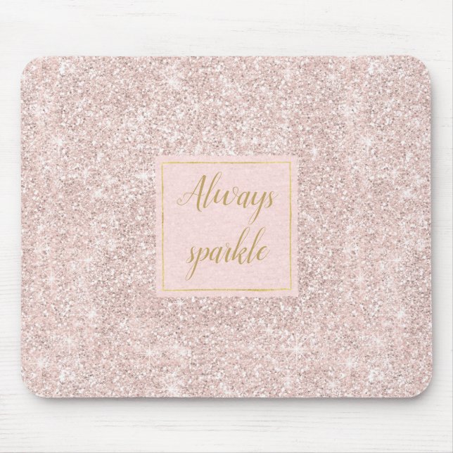 Rosa erröten Imitat-Glitzer-Schein Mousepad (Vorne)