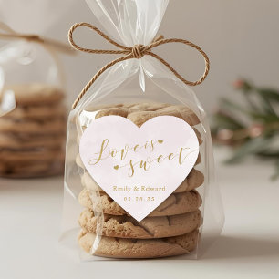 Rosa Erröten Liebe ist süß Hochzeitsgeschenk Herz-Aufkleber