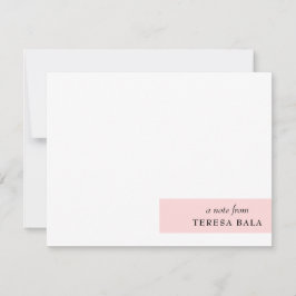 Rosa Erröten | Modernes Feminines Minimalistisches Mitteilungskarte