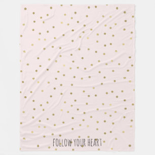 Rosa erröten personalisierter GoldscheinConfetti Fleecedecke