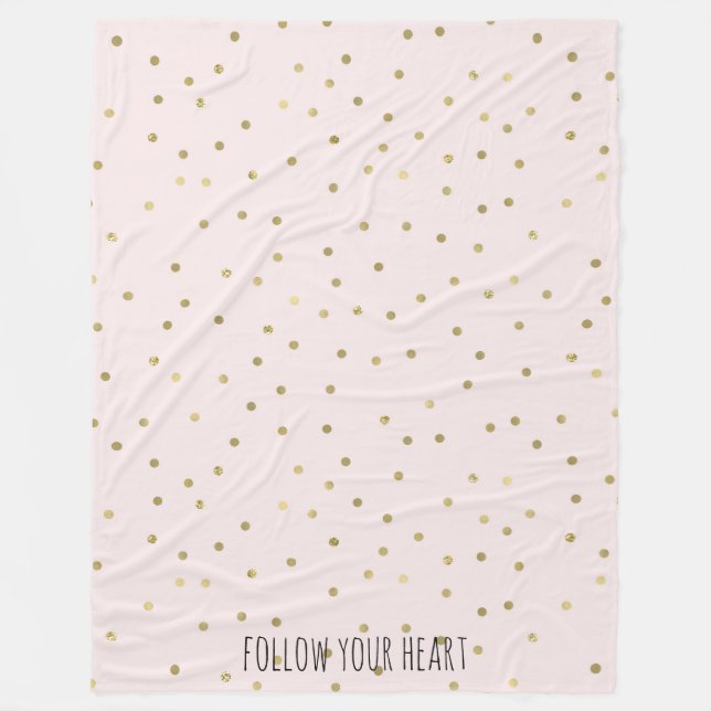 Rosa erröten personalisierter GoldscheinConfetti Fleecedecke (Vorderseite)