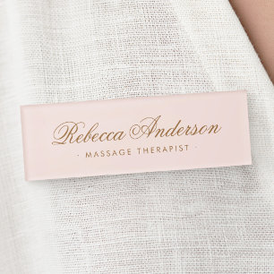 Rosa Erröten-Schick-Chic-Kalligrafieschrift Namenschild