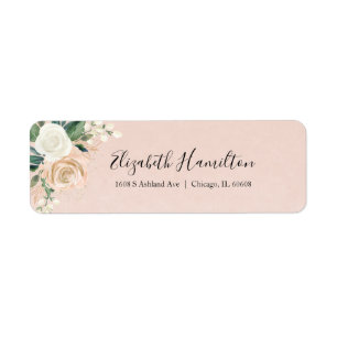 Rosa Erröten und Roségold Floral Wasserfarbe Elega