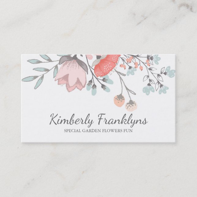 Rosa erröten Vintager wunderlicher mit Visitenkarte (Vorderseite)