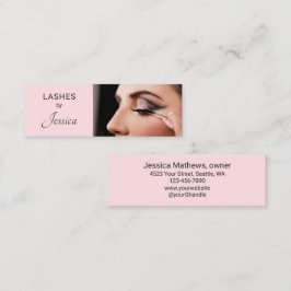 Rosa errötend moderne minimalistische Foto-Make-up Mini Visitenkarte