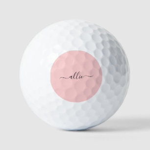 Rosa Errötend Staubig Rosa Modern Minimalist Name Golfball