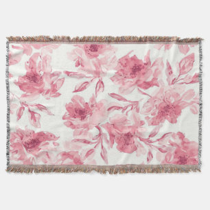 Rosa errötende Blüten Wasserfarben gemalt luftige  Decke