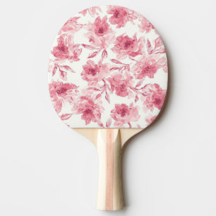 Rosa Errötende Blüten Wasserfarben Gemalt Luftige Tischtennis Schläger