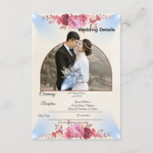Rosa errötende Kirche Hochzeit Beilagekarte