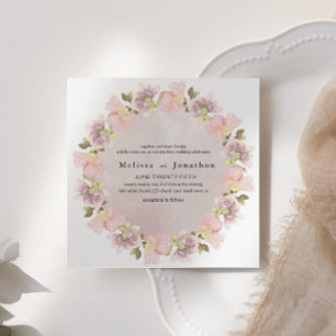 Rosa errötende Magnolien-Blumen-Hochzeitseinladung