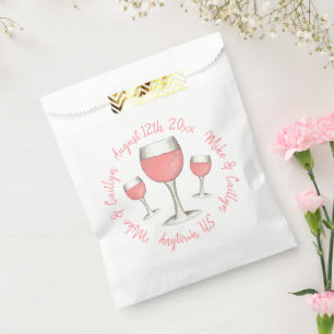 Rosa errötende Rose All Day Rosé Wein Junggesellin Geschenktütchen